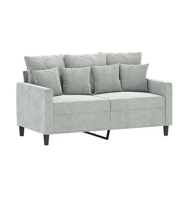 vidaXL 2-Seater Sofa Light Gray 47.2" Velvet