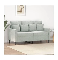 vidaXL 2-Seater Sofa Light Gray 47.2" Velvet