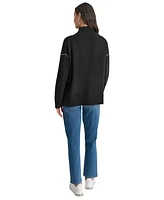 Dkny Jeans Women's Intarsia Logo Turtleneck Sweater