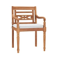 vidaXL Batavia Chairs 2 pcs with Cushions Solid Teak Wood