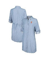 Tommy Bahama Women's White/Blue San Francisco Giants Chambray Stripe Button-Up Dress