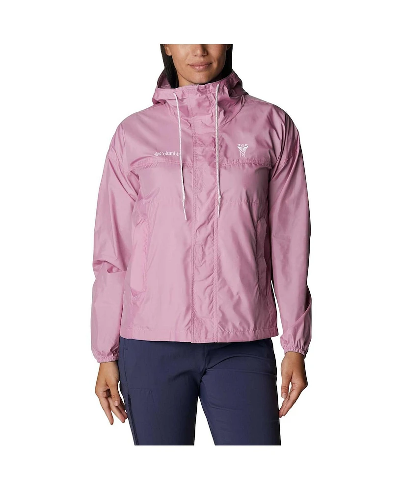 Columbia Women's Pink Inter Miami Cf Flash Challenger Omni-Shade Full-Zip Windbreaker