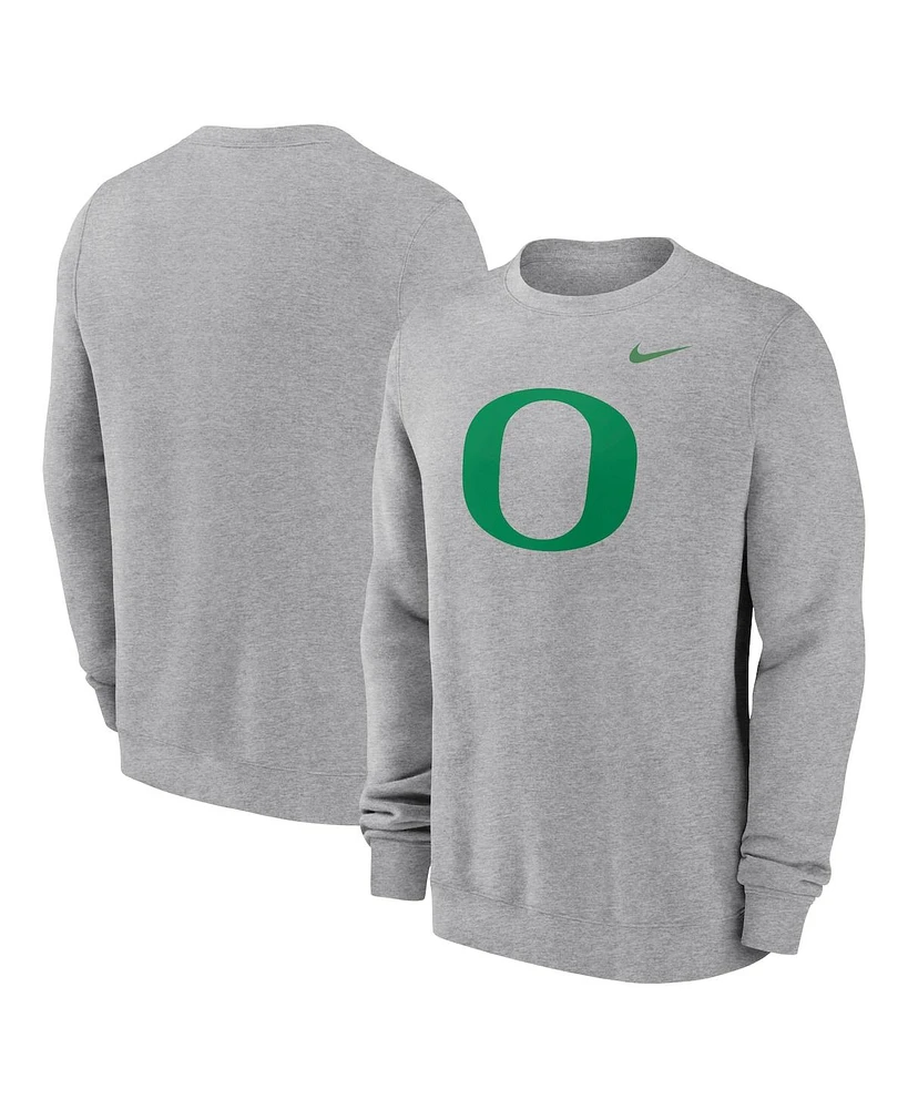 Nike Men's Heather Gray Oregon Ducks Primetime Evergreen Fleece Pullover Sweatshirt