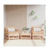 vidaXL Patio Chairs with Cushions 2 pcs Solid Wood Pine