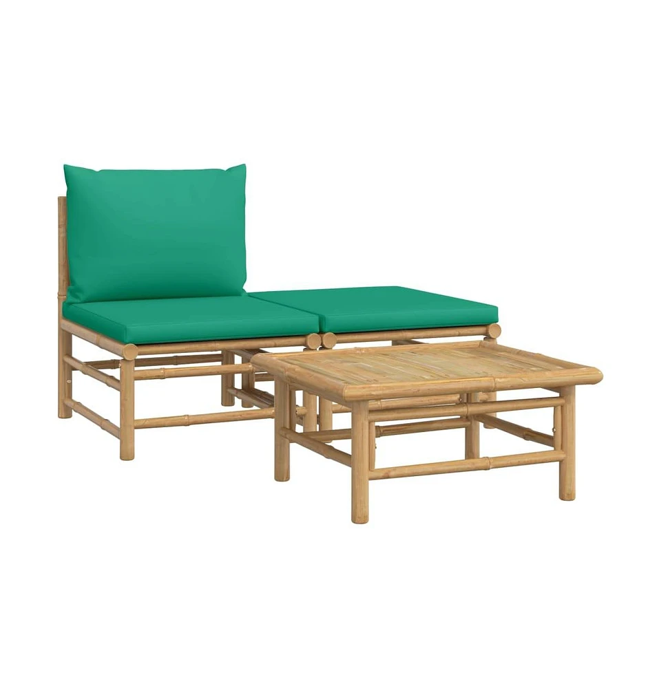 vidaXL Piece Patio Lounge Set with Cushions Bamboo