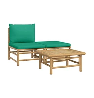 vidaXL Piece Patio Lounge Set with Cushions Bamboo