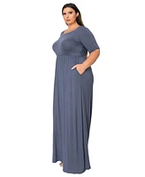 L I V D Plus Size Eva Pocket Maxi Dress