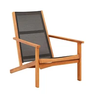 vidaXL Patio Lounge Chair Solid Wood Eucalyptus and Textilene