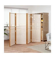 vidaXL 4-Panel Room Divider Cream White 110.2"x70.9"