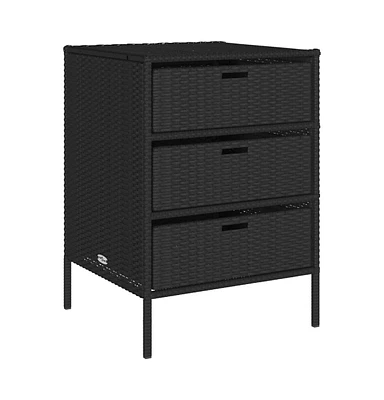 vidaXL Patio Storage Cabinet 21.7"x23.2"x31.5" Poly Rattan