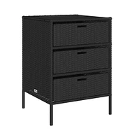 vidaXL Patio Storage Cabinet 21.7"x23.2"x31.5" Poly Rattan