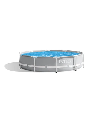 Intex 10'x30" Prism Metal Frame Round Outdoor Above Ground Swimming Pool,No Pump