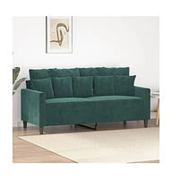 vidaXL 2-Seater Sofa Dark Green 55.1" Velvet