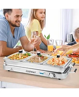 Costway Food Warmer Buffet Server 450W Stainless Steel Electric Warming Tray for Parties