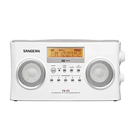 Sangean Pr-D5 White Am/Fm Stereo Rbds Radio Digital Tuning