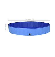 vidaXL Foldable Dog Swimming Pool Blue 78.7"x11.8" Pvc