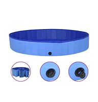 vidaXL Foldable Dog Swimming Pool Blue 78.7"x11.8" Pvc