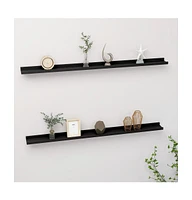 vidaXL Wall Shelves 2 pcs Black 45.3"x3.5"x1.2"