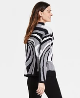 Jones New York Women's Printed Drop-Shoulder Sweater