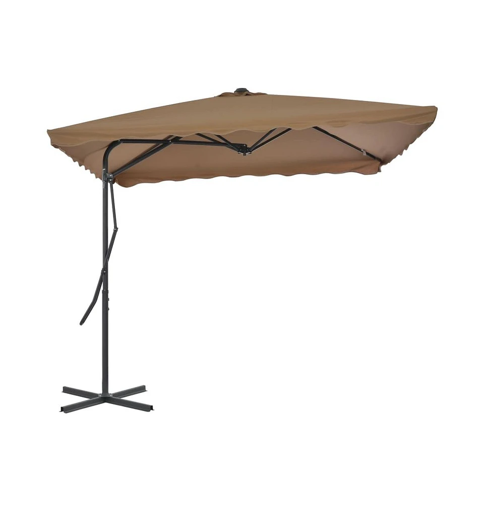 vidaXL Outdoor Parasol with Steel Pole 98.4"x98.4" Taupe