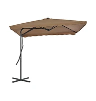 vidaXL Outdoor Parasol with Steel Pole 98.4"x98.4" Taupe