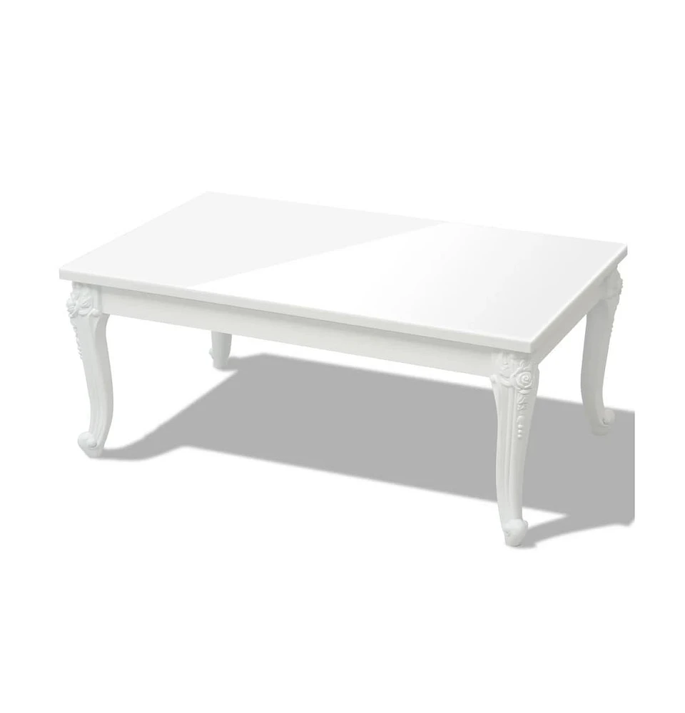 vidaXL Coffee Table 39.4"x23.6"x16.5" High Gloss White