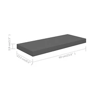 vidaXL Floating Wall Shelves pcs High Gloss 23.6"x9.3"x1.5" Mdf