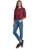 Dkny Jeans Petite Crewneck Cable-Knit Sweater