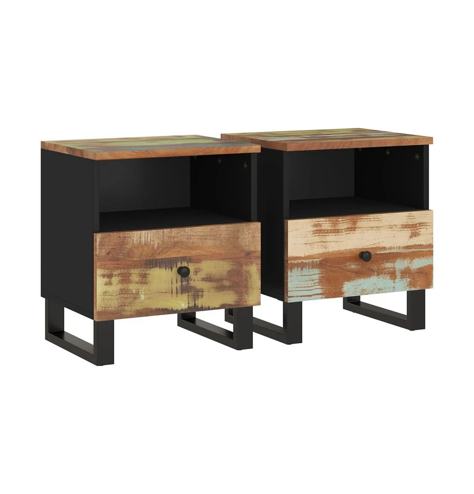 vidaXL Bedside Cabinets 2 pcs Solid Wood Reclaimed&Engineered Wood