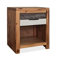 vidaXL Bedside Table Solid Acacia Wood 15.7"x11.8"x18.9"