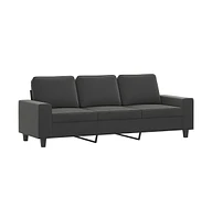 vidaXL 3-Seater Sofa Dark Gray 70.9" Microfiber Fabric