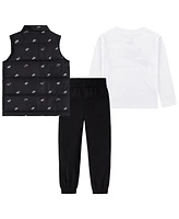 Nike Toddler Boys Futura Print Vest, Long Sleeve Tee and Pants, 3-Piece Set