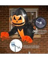 3.3 Feet Halloween Inflatable Pumpkin Head Ghost Broke Out from Window