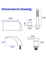 Boyel Living Single-Handle Tub Deck Mount Roman Faucet with Hand Shower and Water Supply Hose