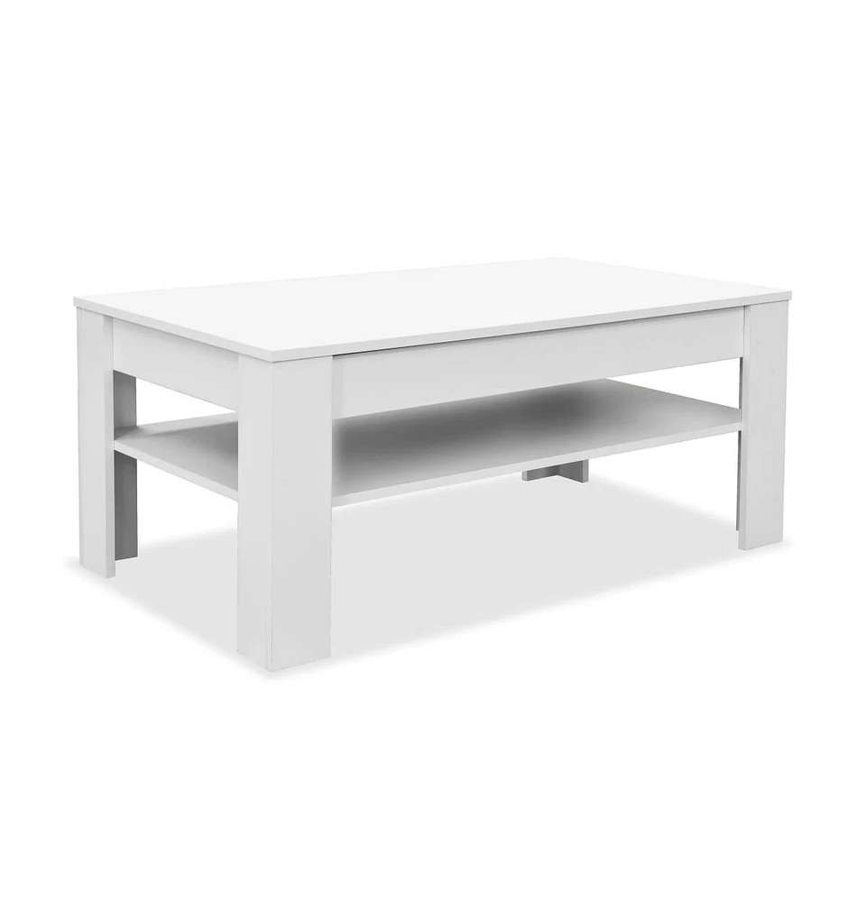 vidaXL Coffee Table Engineered Wood 43.3"x25.6"x18.9" White