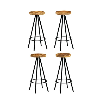 vidaXL Bar Stools 4 pcs Solid Mango Wood