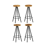 vidaXL Bar Stools 4 pcs Solid Mango Wood