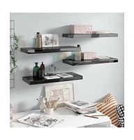 vidaXL Floating Wall Shelves pcs High Gloss 23.6"x9.3"x1.5" Mdf