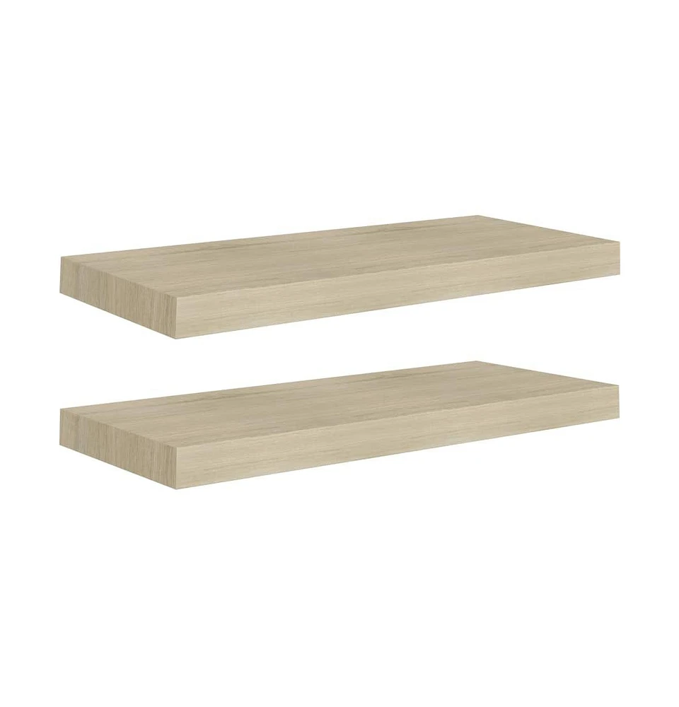 vidaXL Floating Wall Shelves pcs Oak 23.6"x9.3"x1.5" Mdf