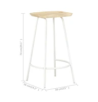 vidaXL Bar Stools 2 pcs Solid Mango Wood