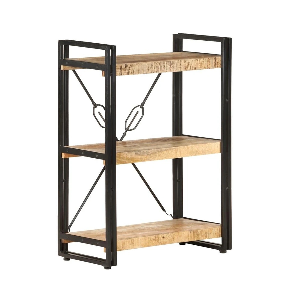 vidaXL 3-Tier Bookcase 23.6"x11.8"x31.5" Solid Mango Wood