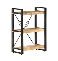 vidaXL 3-Tier Bookcase 23.6"x11.8"x31.5" Solid Mango Wood