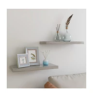 vidaXL Floating Wall Shelves 2 pcs Concrete Gray 23.6"x9.3"x1.5" Mdf