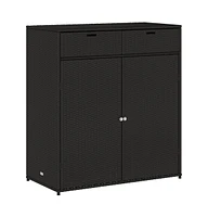 vidaXL Patio Storage Cabinet 41.3"x21.7"x44.5" Poly Rattan