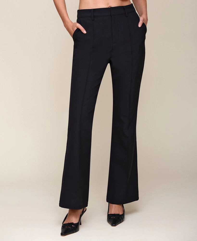 Avec Les Filles Women's Pintuck Kick-Flare Pants