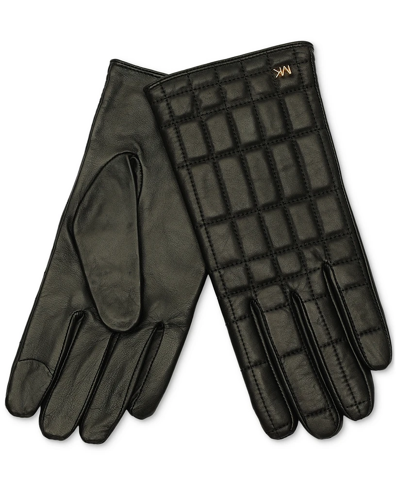 Michael Kors Women's Quilted Leather Tech Gloves