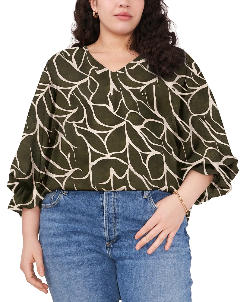 Vince Camuto Plus Printed 3/4-Sleeve Blouse, Created for Macy's