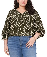 Vince Camuto Plus Printed 3/4-Sleeve Blouse, Created for Macy's