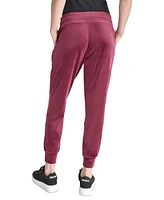 Dkny Women's Platinum Velour Slim-Fit Joggers