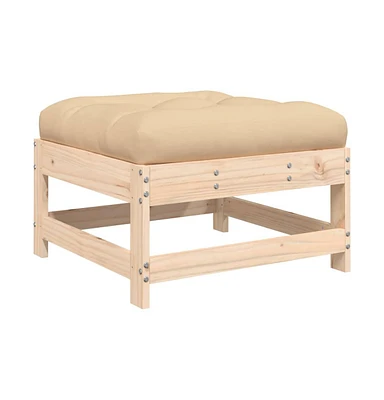 vidaXL Patio Footstool with Cushion Solid Wood Pine